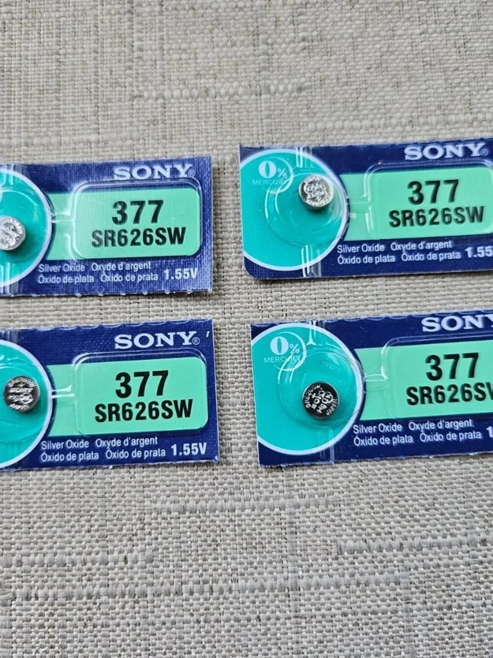 Sony Battery 317 SR626SW Silver Oxide 1.55V Made in Japan Lot of 4